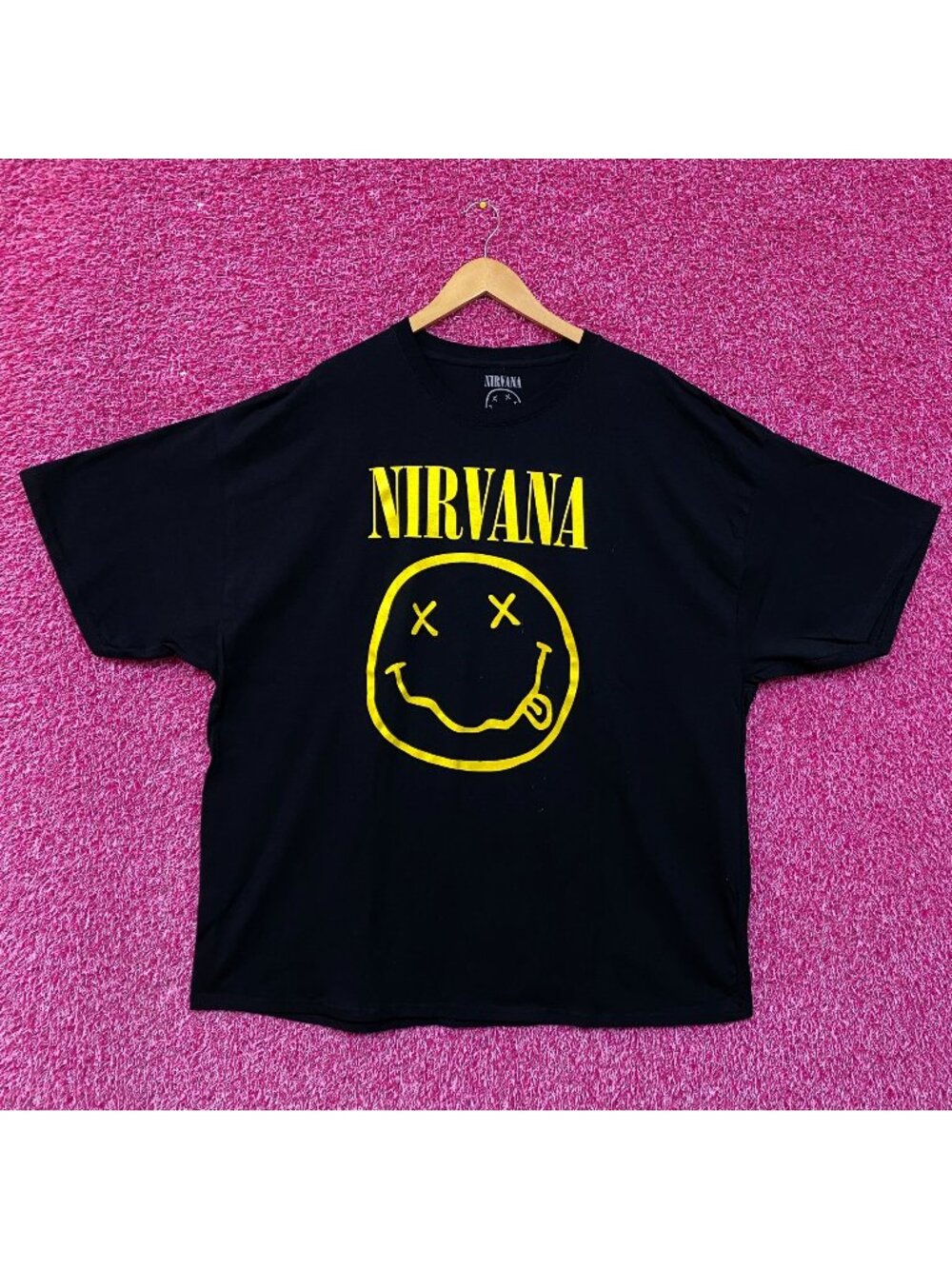 Nirvana Nevermind Tour Smiley Logo Promo Grunge Tee 3X